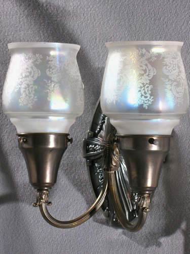 Oval Back Double Electric Sconces